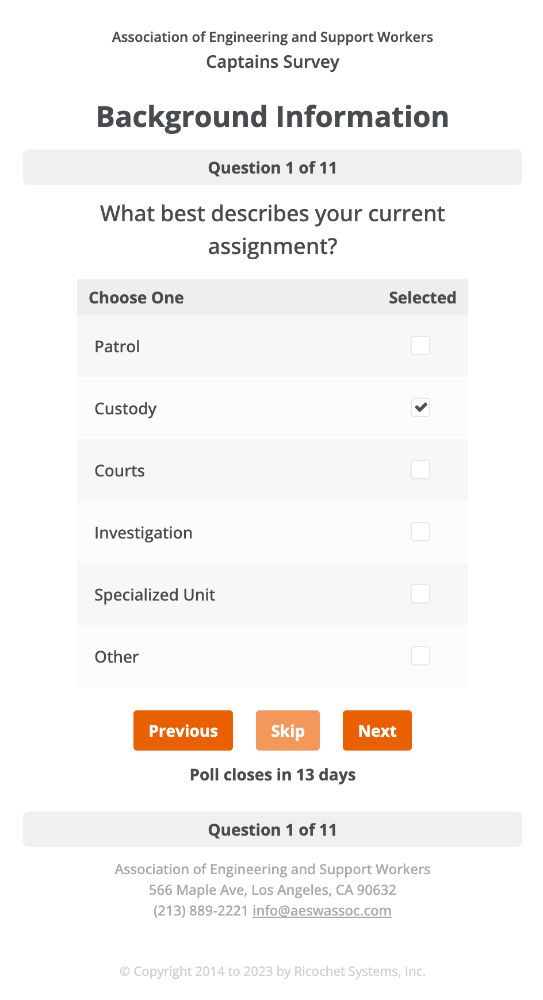 Ricochet has an integrated polling capability